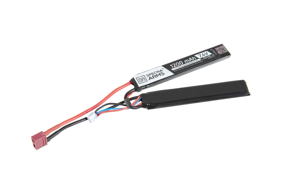 LiPo 7,4V 1200mAh 15/30C Battery Butterfly Configuration – T-Connect (Deans)
